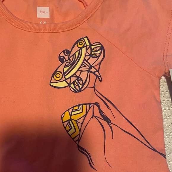 Tea collection NWT, baby girl's 6-9 mos pink kite raglan skirted baby dress. - Picture 4 of 8